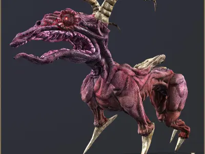 Demonic Beast Low-poly 3D model