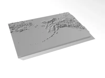 Alaska High resolution 3D relief maps 3D model