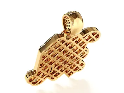 Tattoo fonts M alphabet pendent 3D print model