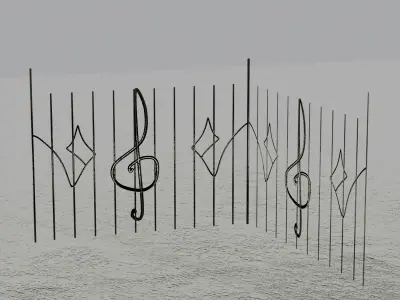 Fance treble clef fence Free 3D model