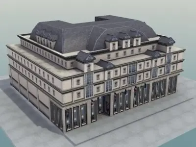 Paris Apartment Building Low-poly 3D model