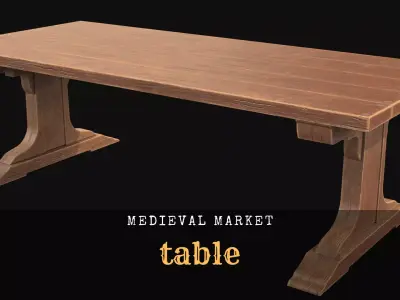 Medieval Market-Table Free 3D model