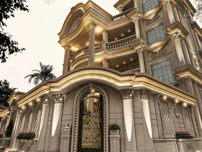 villa home Low-poly 3D model