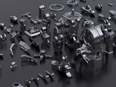 Sci-Fi Hard Surface Kitbash Parts 3D model