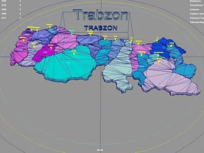 Trabzon  Black Sea Region  Turkey map region geography political 3D model