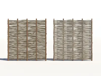 Wicker divider 2 LODs Low-poly 3D model