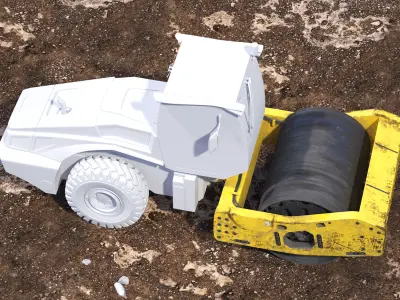 BOMAG Single Drum Compactor 3D model