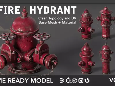 7 Fire Hydrant  Low-poly 3D model
