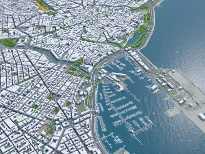 Palma Downtown Spain Low-poly 3D model