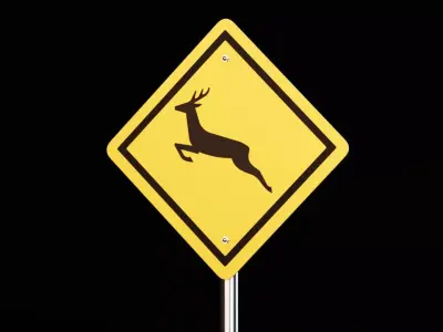 Realistic Road Sign Collection Low-poly 3D model
