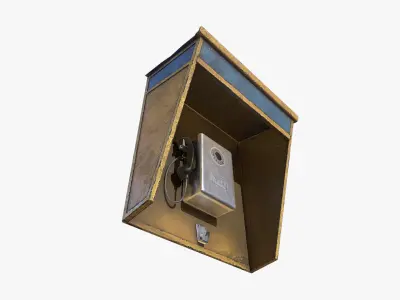 Old Payphone Low-poly 3D model
