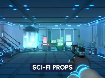 Sci-Fi Props Low-poly 3D model