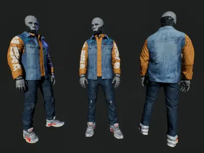 cyberpunk char1c Low-poly 3D model