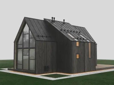 Black Barn House 3D model
