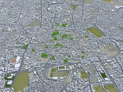 Sanaa Yemen 30km AI Low-poly 3D model