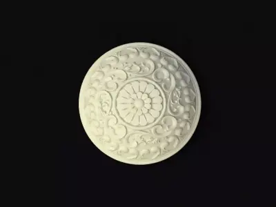 rosette ornately carved ceiling medallion 3D model