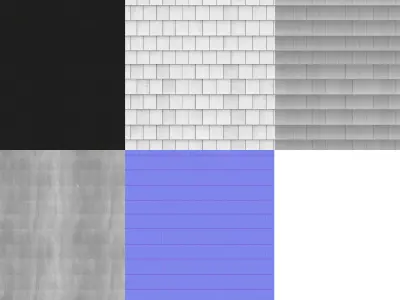 Seamless PBR Scanned European Roof Tiles - 2x Designs Texture