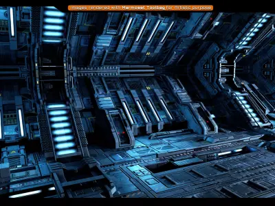 SF - Modular Hangar Low-poly 3D model