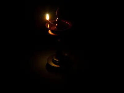 Indian Traditional Lamp 3D Single Flame animation for Blender UE 3D model