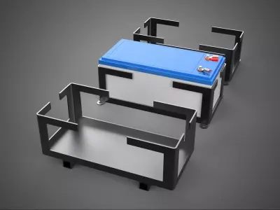 BRACKET BATTERY HOUSING FRAME ACCU CASING HOLDER MOUNT MOUNTING 3D model