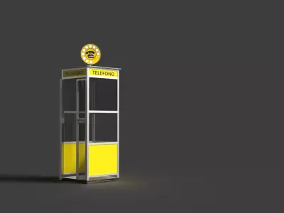 Cabina telefonica sip anni 60 70 Free 3D model