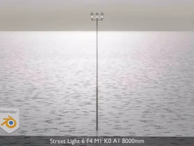 Street Light 6 F4 M1 K0 A1 8000mm  Low-poly 3D model