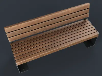 Modern Outdoor Bench 13 PBR Game Ready Low-poly 3D model