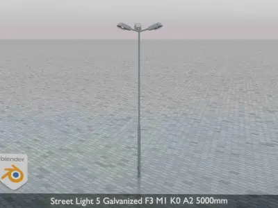 Street Light 5 Galvanized F3 M1 K0 A2 5000mm  Low-poly 3D model