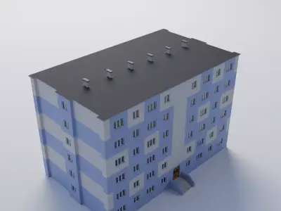 Apartment building 3D model 15