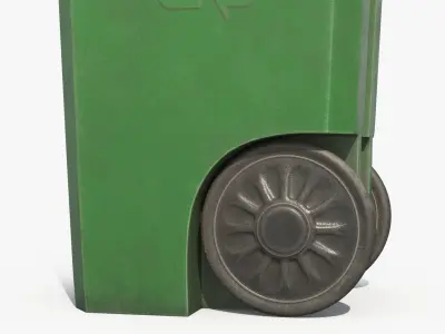 Plastic Trash Bin 2 COLORS Low-poly 3D model