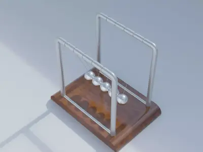 Swinging Balls Newtons Cradle Style Detailed  Free low-poly 3D model