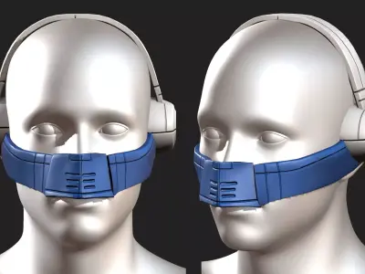 Gas mask respirator scifi futuristic helmet  Low-poly 3D model buy