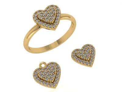 88 Ring Earring Pendant Pair 3dm model pack 3D print model