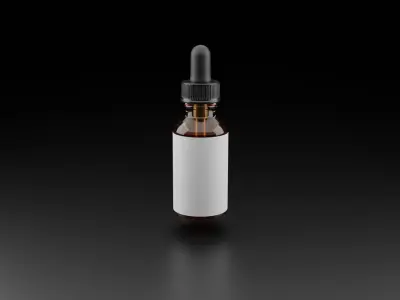 Tincture Bottle Mock Up With Studio Lighting  Just add Label 3D model