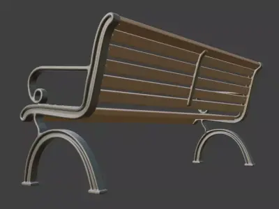 Classic Park Bench 3D model purchase