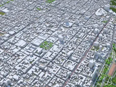 Concepcion Chile 25km AI Low-poly 3D model