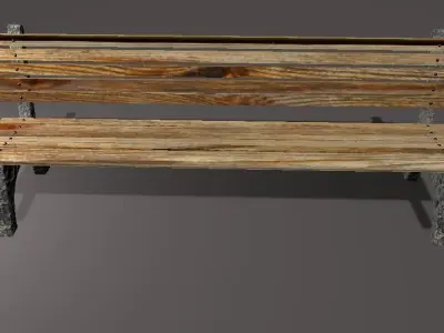 Park bench 3D model 6