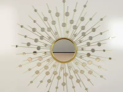 Ornamental Sun Beam Mirror 3D model
