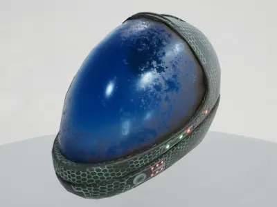 Sci fi helmet 4 different textures Low-poly 3D model