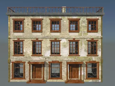 laos Game Building 4 european style  Low-poly 3D model