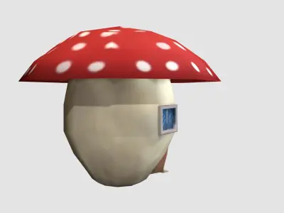 little mushroom house  Low-poly 3D model