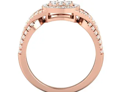 SWAZ06LR engagement ring in rose gold with diamonds 3D print model