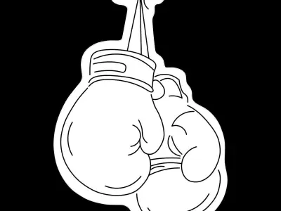 Boxing Gloves Neon Sign 3D model