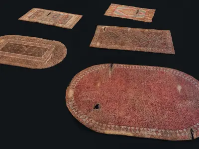 Small Carpets 1-5 Low-poly 3D model