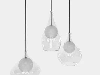 Round glass pendant light 3D model