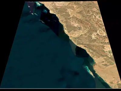 NEOM city topography Saudi Arabia - tile n27 e35 3D model