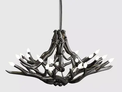 Superordinate Antlers chandelier 12 antlers black von Roll Hill 3D model purchase