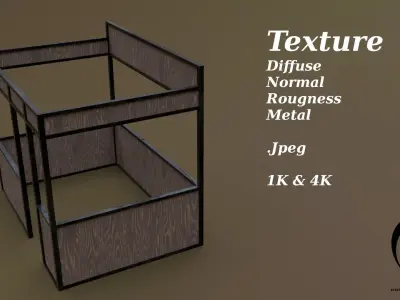 Stall stand 09 R Low-poly 3D model