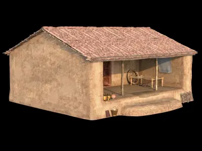 Indian Village House - Medieval Indian - Indian Hut 3D model