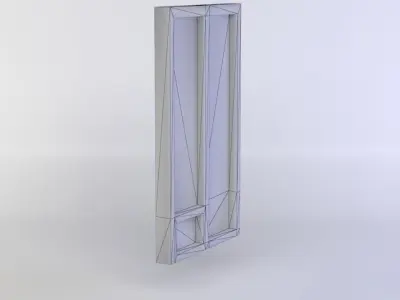 Window gold box with flowers Low-poly 3D model